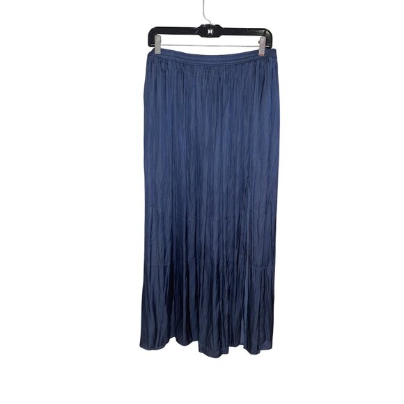 J.Crew Womens Skirt Gray Size 12 Featherweight Crinkle Satin Maxi Side Slit - Picture 1 of 11